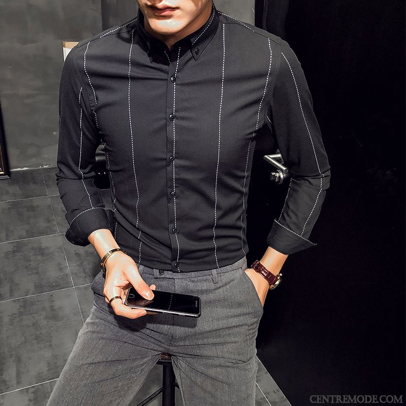 Magasin De Chemises Pour Hommes En Ligne, Chemise Jean Manche Courte Homme Brun Rose Saumon
