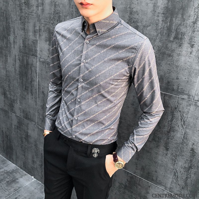 Magasin De Chemises Pour Hommes En Ligne, Chemise Jean Manche Courte Homme Brun Rose Saumon