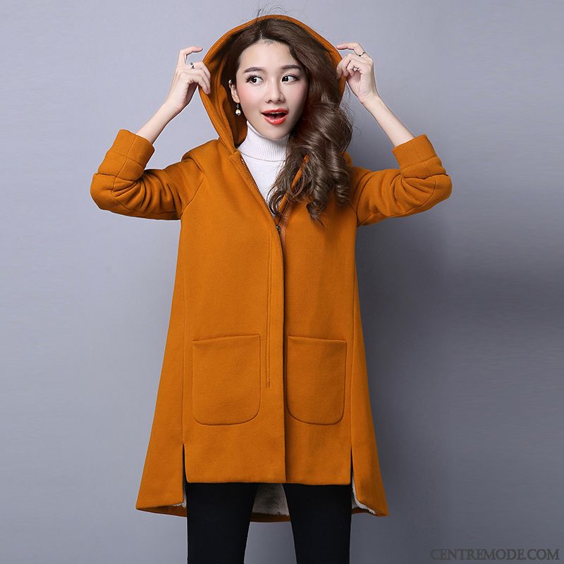 Manteau Avec Capuche Fourrure Femme, Manteau Avec Capuche Bisque Corail