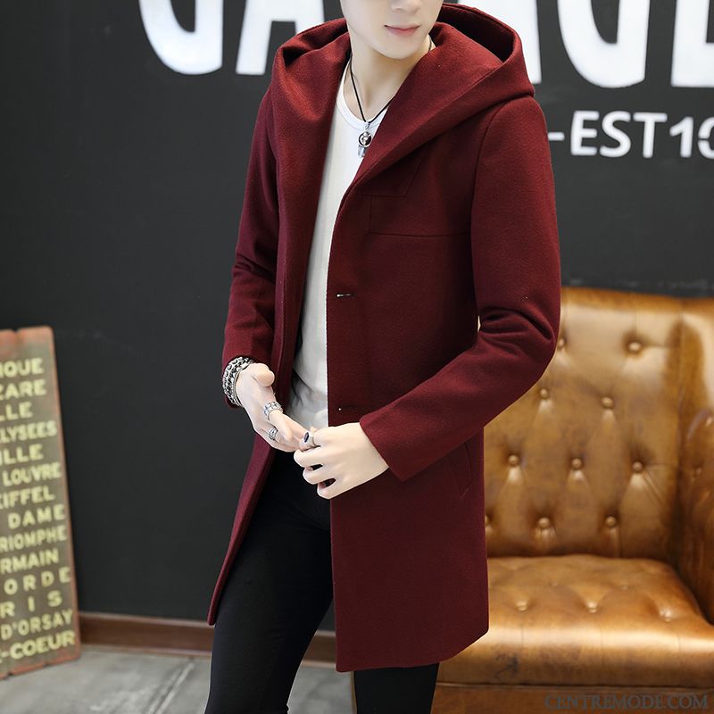 Manteau Chaude Homme Hiver Pas Cher, Manteau Homme Capuche Noir Marron