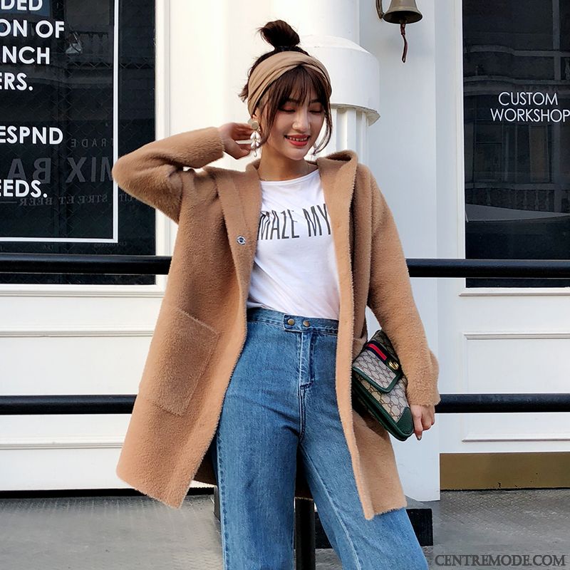 Manteau Femme Fashion Hiver Noir Seashell, Manteau En Jean Femme