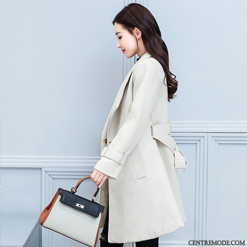 Manteau Laine Cuir Pas Cher, Veste Manteau Femme Bleu Aigue-marine Jaune