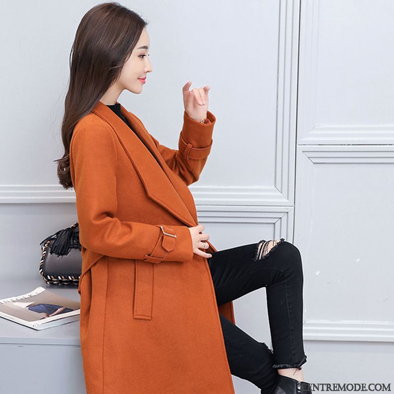 Manteau Laine Cuir Pas Cher, Veste Manteau Femme Bleu Aigue-marine Jaune