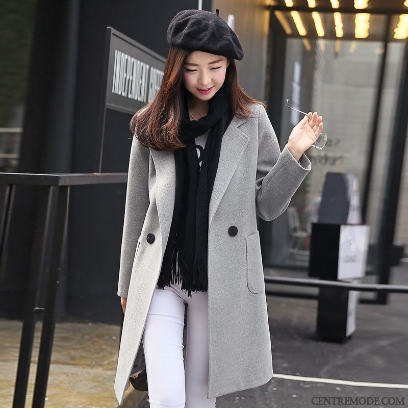 Manteau Original Femme Hiver Kaki Bleu Turquoise, Manteau Coupe Droite Femme