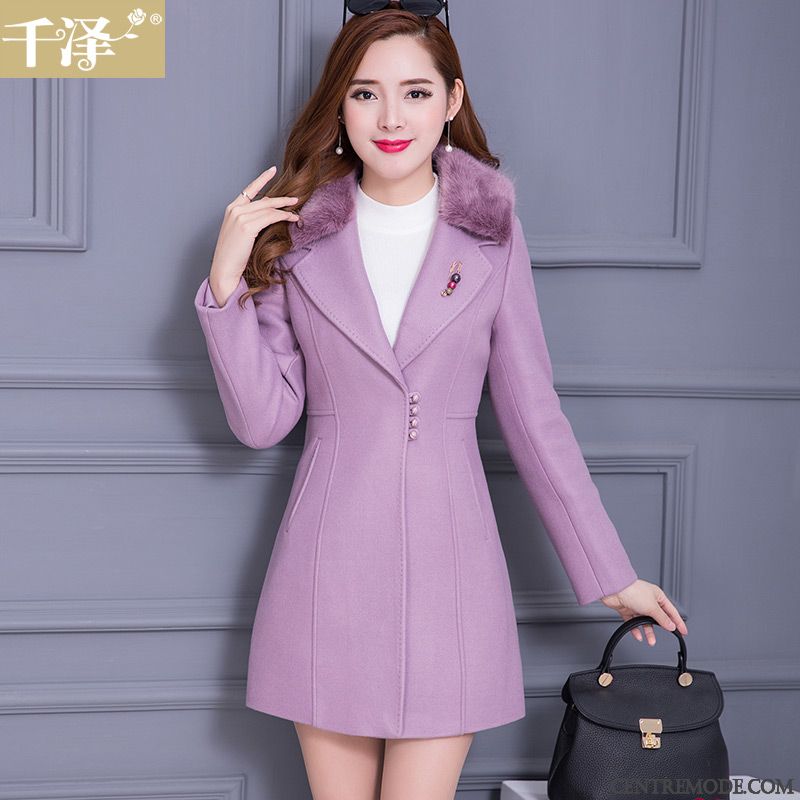 Manteau Rouge Femme, Manteau Hiver Femme Chaud Violet Noir