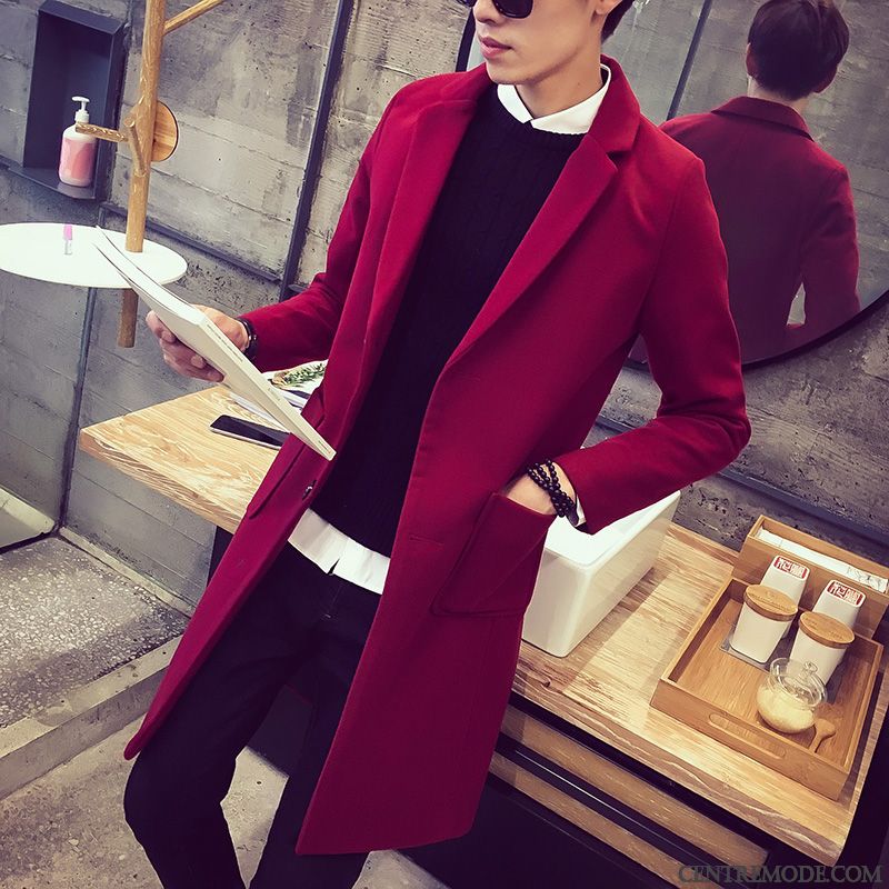 Manteau Très Chaud Homme Pas Cher Soldes, Manteau En Cuir Longue Homme Tout Noir Argent