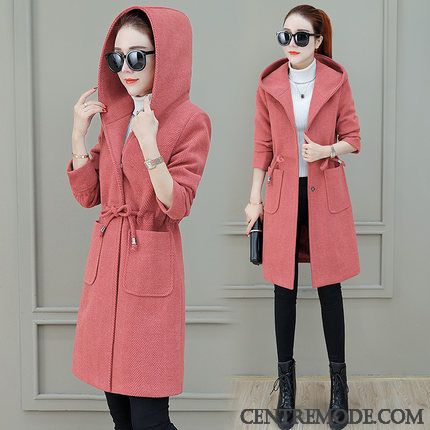 Manteaux Femme Coton Épaissir L'automne Tendance Parka Baggy Rose