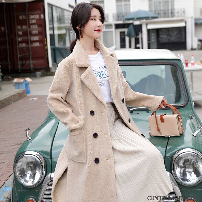 Manteaux Femme Cuir Longue Tendance Parka Blanc