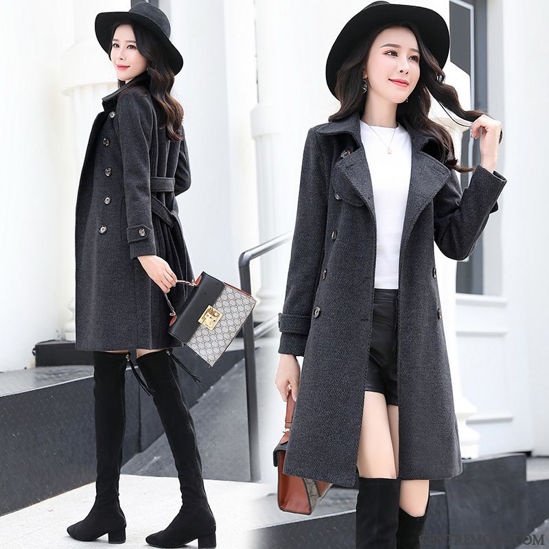 Manteaux Femme L'automne Élégant Tendance Confortable Longue Manteau En Laine