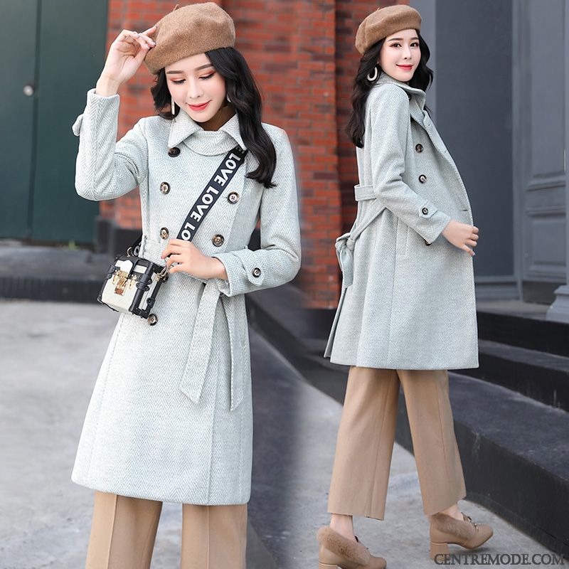 Manteaux Femme L'automne Élégant Tendance Confortable Longue Manteau En Laine
