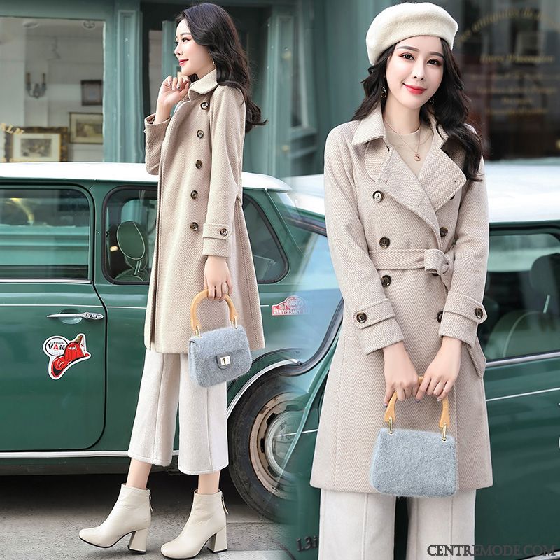Manteaux Femme L'automne Élégant Tendance Confortable Longue Manteau En Laine