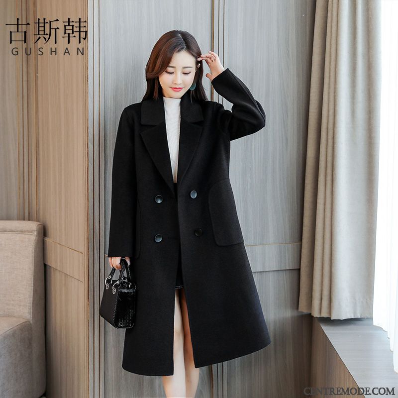 Manteaux Femme Longue Manteau En Laine Mode Grande Taille Baggy Mince Bleu