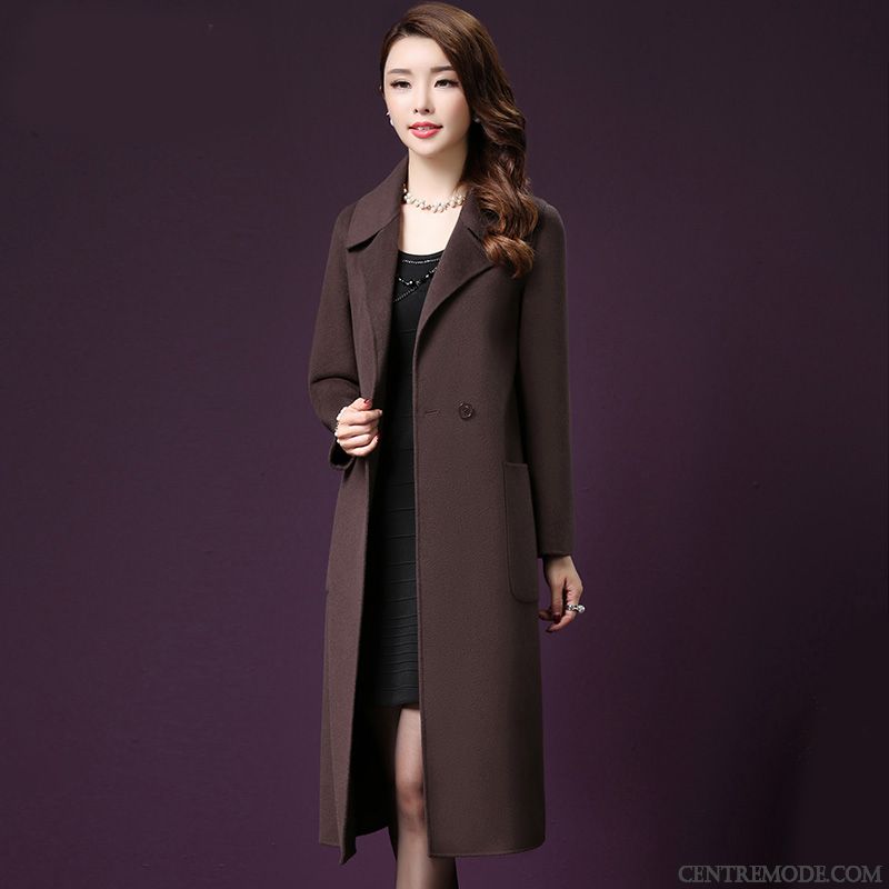 Manteaux Femme Manteau En Laine Grande Taille Manuel Parka Hiver Épaissir Rouge