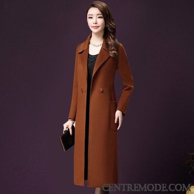 Manteaux Femme Manteau En Laine Grande Taille Manuel Parka Hiver Épaissir Rouge