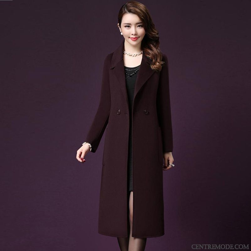 Manteaux Femme Manteau En Laine Grande Taille Manuel Parka Hiver Épaissir Rouge