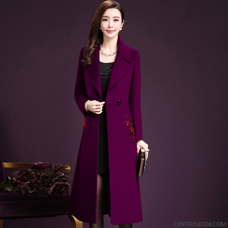 Manteaux Femme Manteau En Laine Grande Taille Manuel Parka Hiver Épaissir Rouge