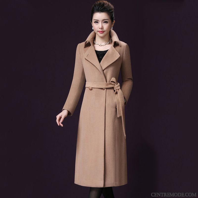 Manteaux Femme Manteau En Laine Grande Taille Manuel Parka Hiver Épaissir Rouge