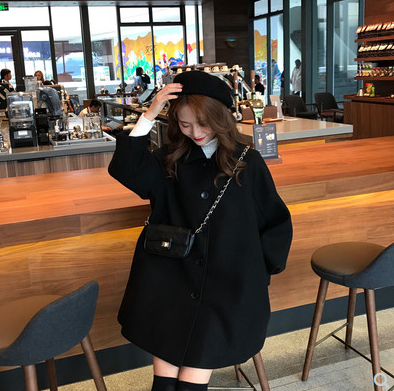 Manteaux Femme Étudiant Campus Vent Parka Longue Tendance Hiver Noir
