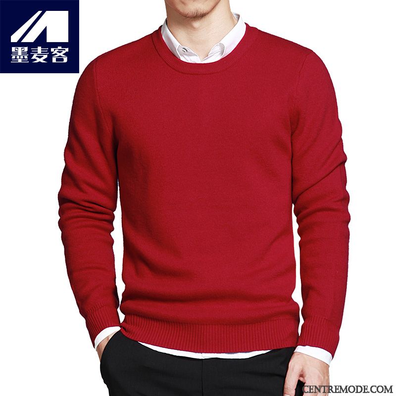 Marque De Pull, Pull Soldes Homme Bordeaux Rose Choquant