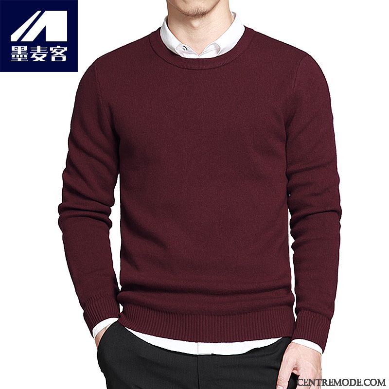 Marque De Pull, Pull Soldes Homme Bordeaux Rose Choquant