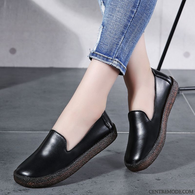 Mocassin A Talon Pas Cher Seagreen Bleu Cobalt, Mocassin En Cuir Femme