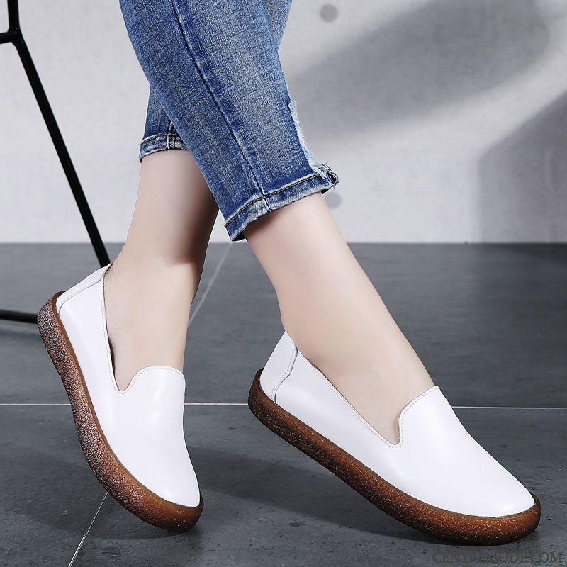 Mocassin A Talon Pas Cher Seagreen Bleu Cobalt, Mocassin En Cuir Femme