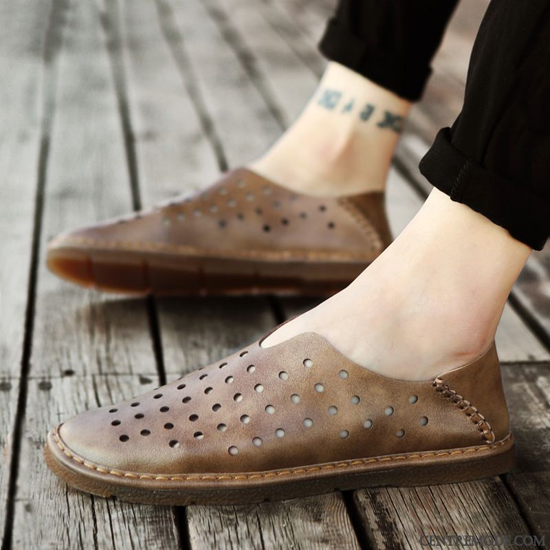 Mocassin Bicolore Homme, Mocassin Noir Vernis Homme Gris Rouge