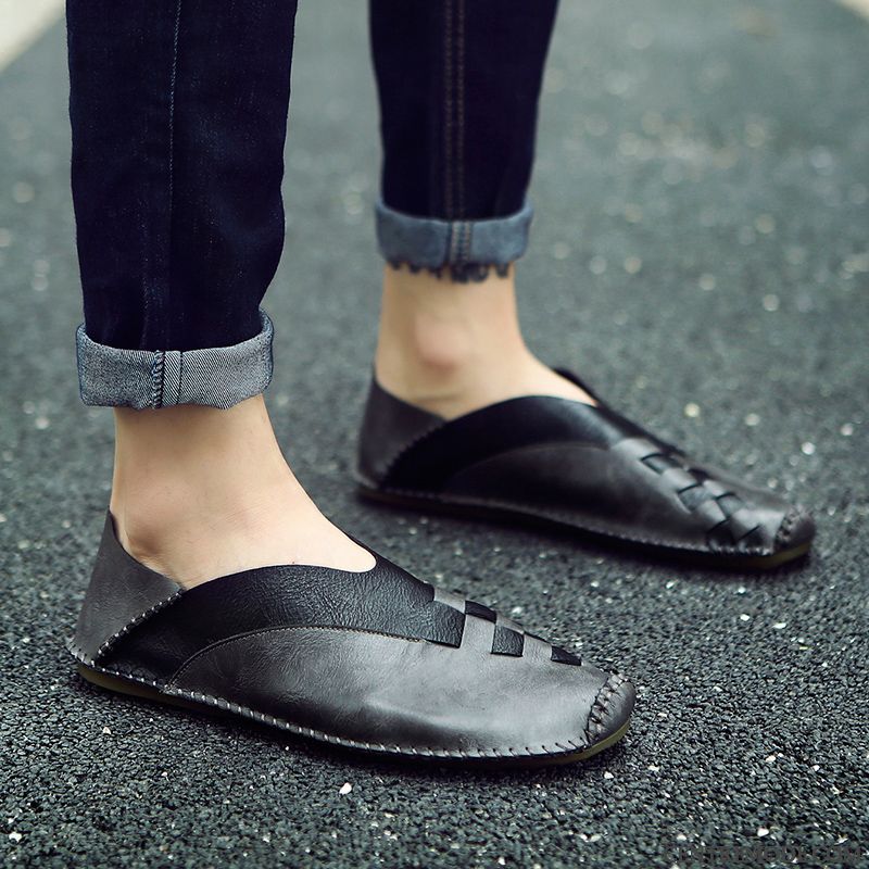 Mocassin Bicolore Homme, Mocassin Noir Vernis Homme Gris Rouge