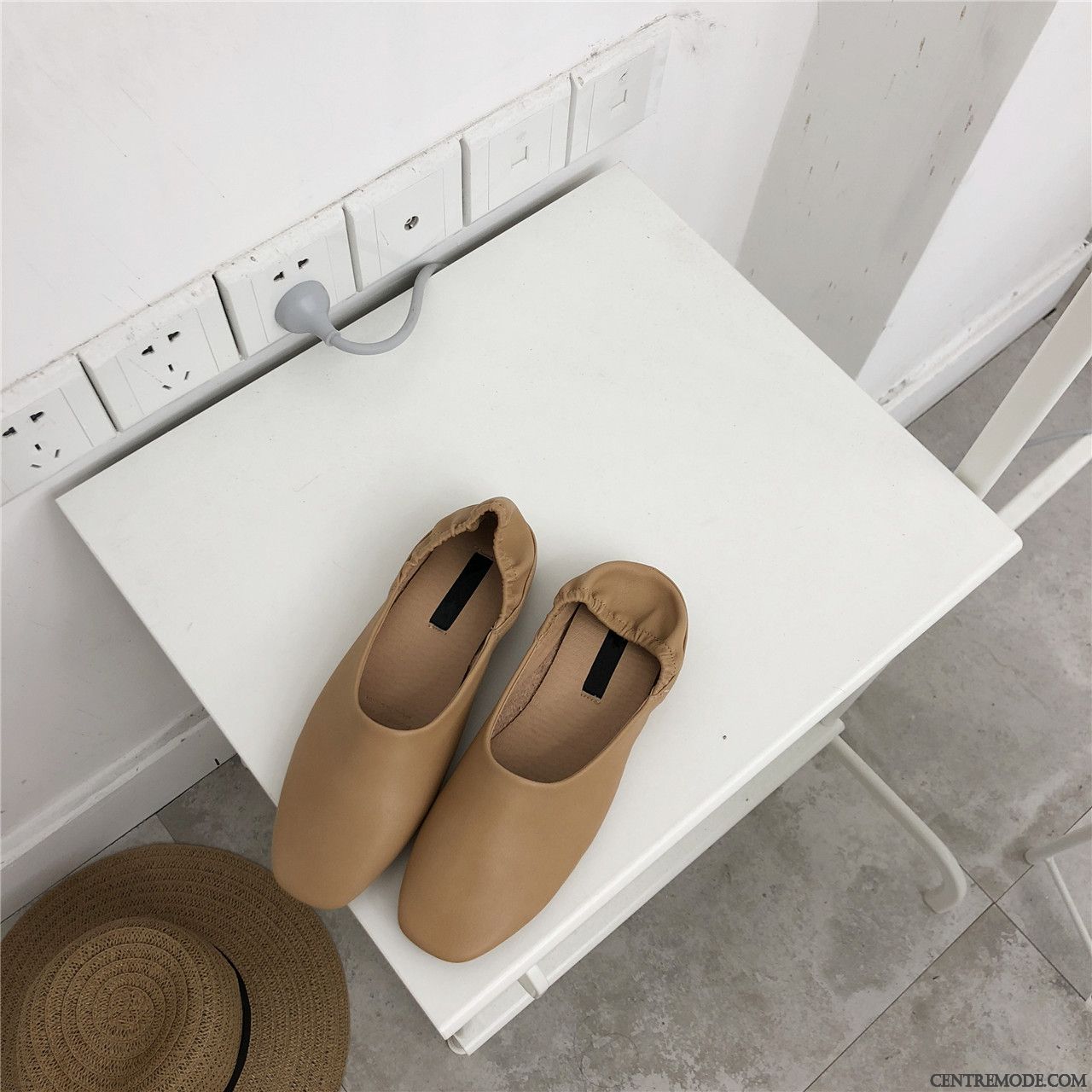 Mocassin Blanc Femme Bordeaux Noir, Mocassin Femme Cuir