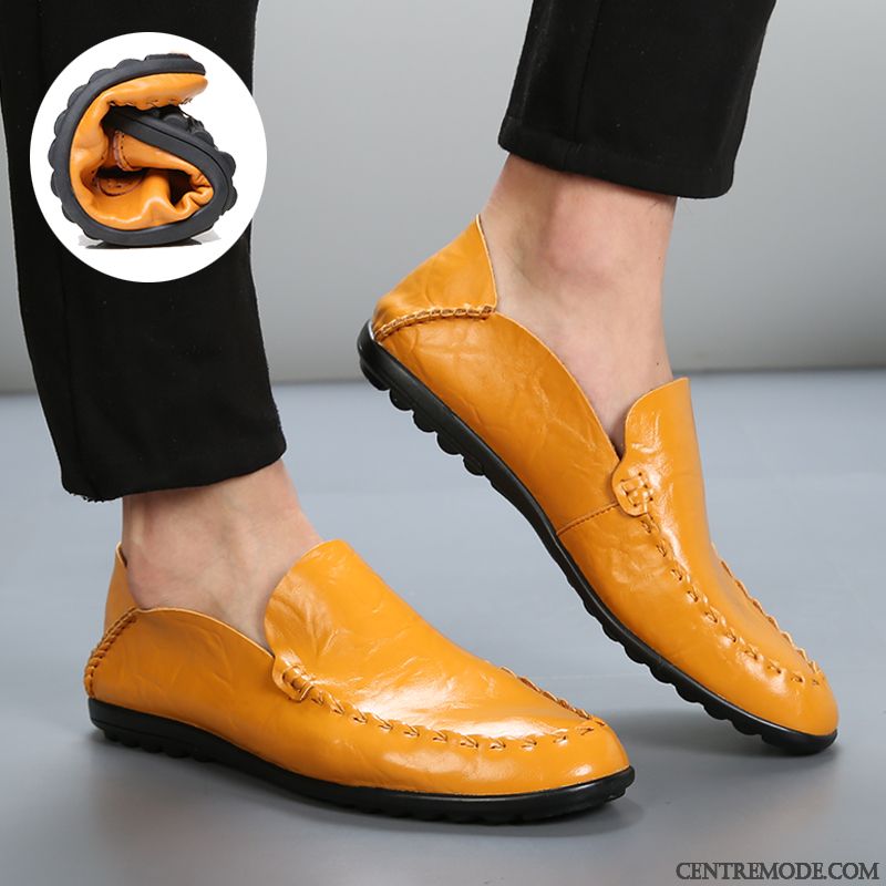Mocassin Blanc Homme, Mocassin Confort Homme Noir Crème