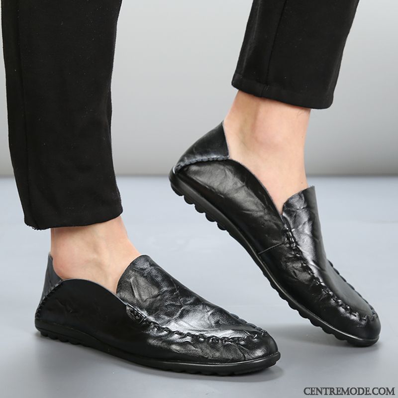 Mocassin Blanc Homme, Mocassin Confort Homme Noir Crème