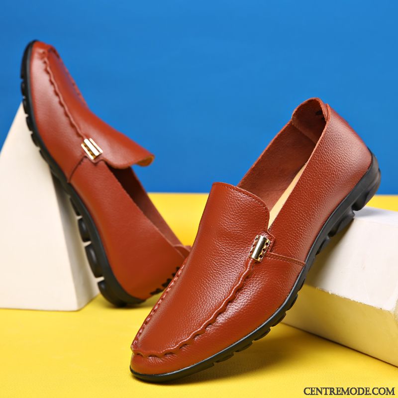Mocassin Blanc Homme, Mocassin Confort Homme Noir Crème