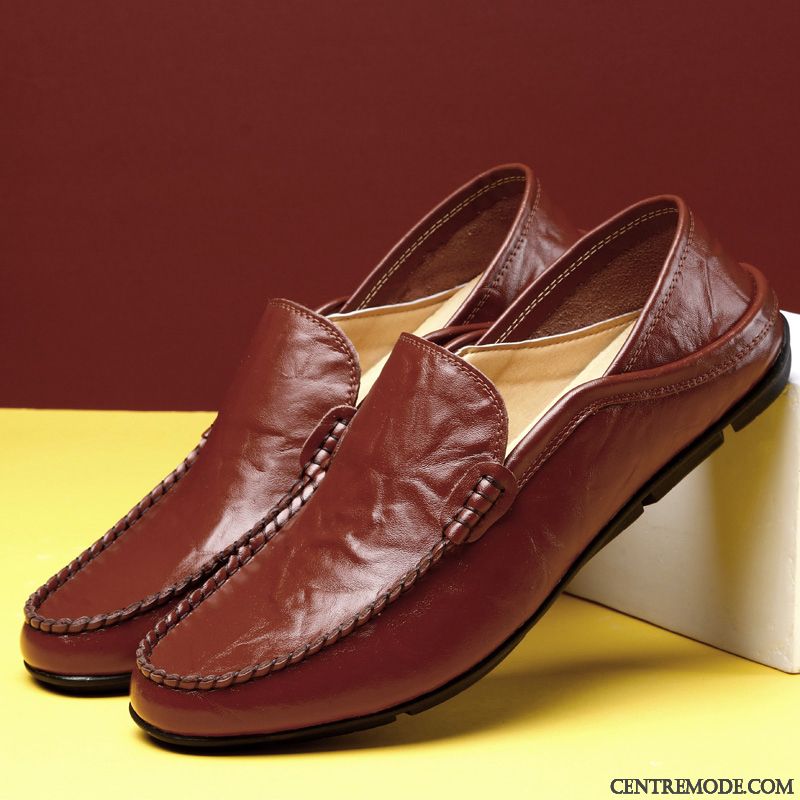 Mocassin Blanc Homme, Mocassin Confort Homme Noir Crème