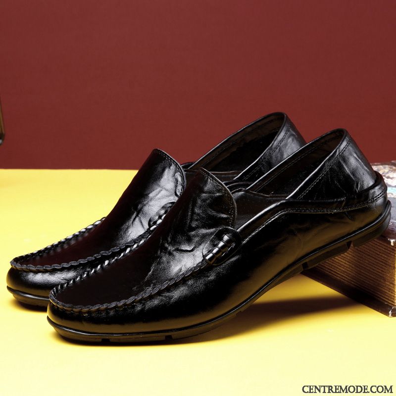 Mocassin Blanc Homme, Mocassin Confort Homme Noir Crème