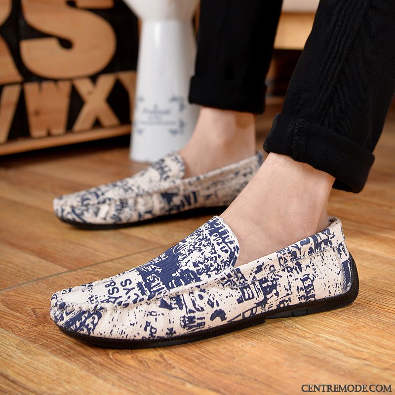 Mocassin Bleu Marine Homme, Mocassin Bleu Homme Gris Brumeux Blanc