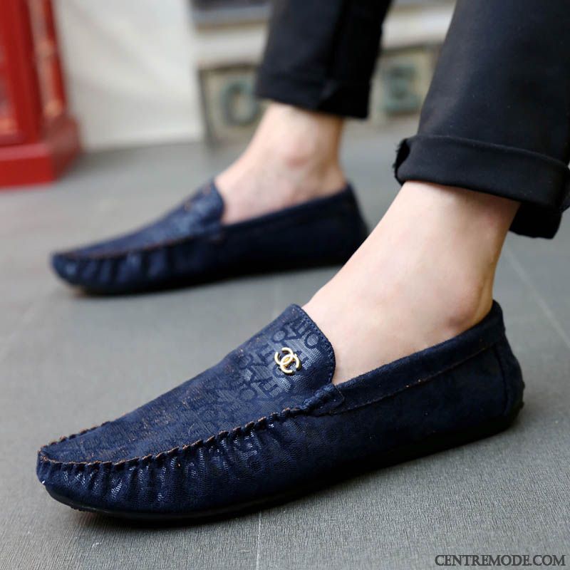 Mocassin Bleu Marine Homme, Mocassin Bleu Homme Gris Brumeux Blanc