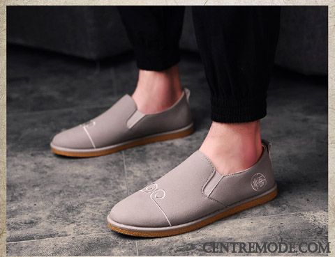 Mocassin College Homme Ambre Gris Fumé, Mocassin Vernis Noir