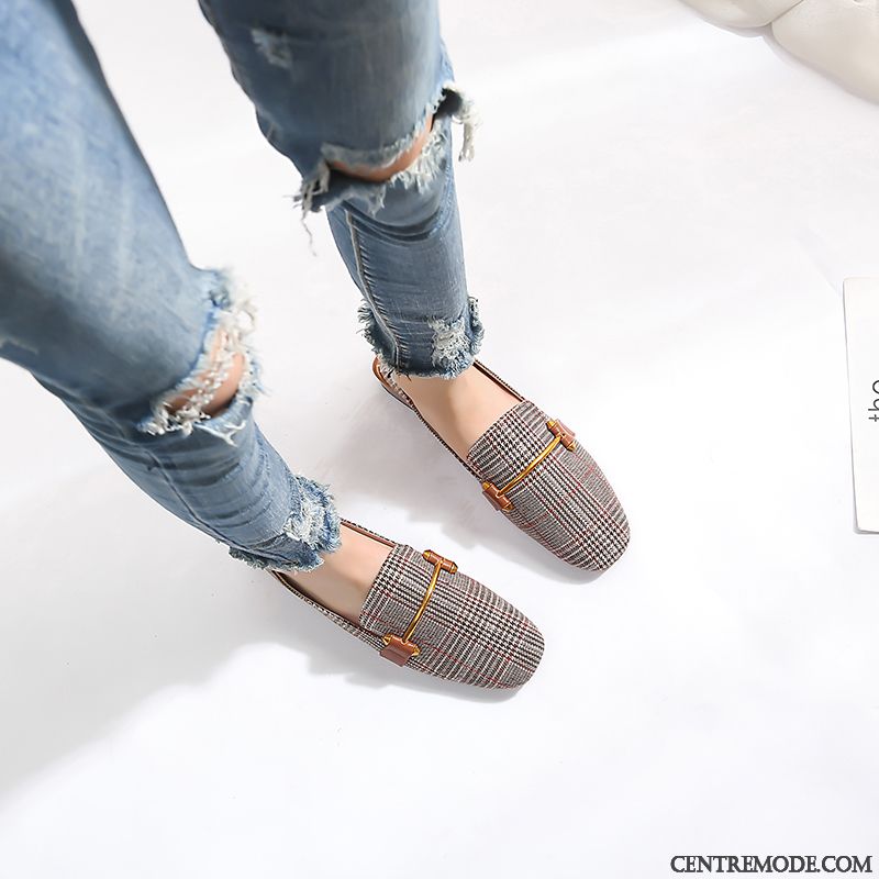 Mocassin Collège Femme En Vente, Mocassin Femme Cuir Marron Bronzer Gris