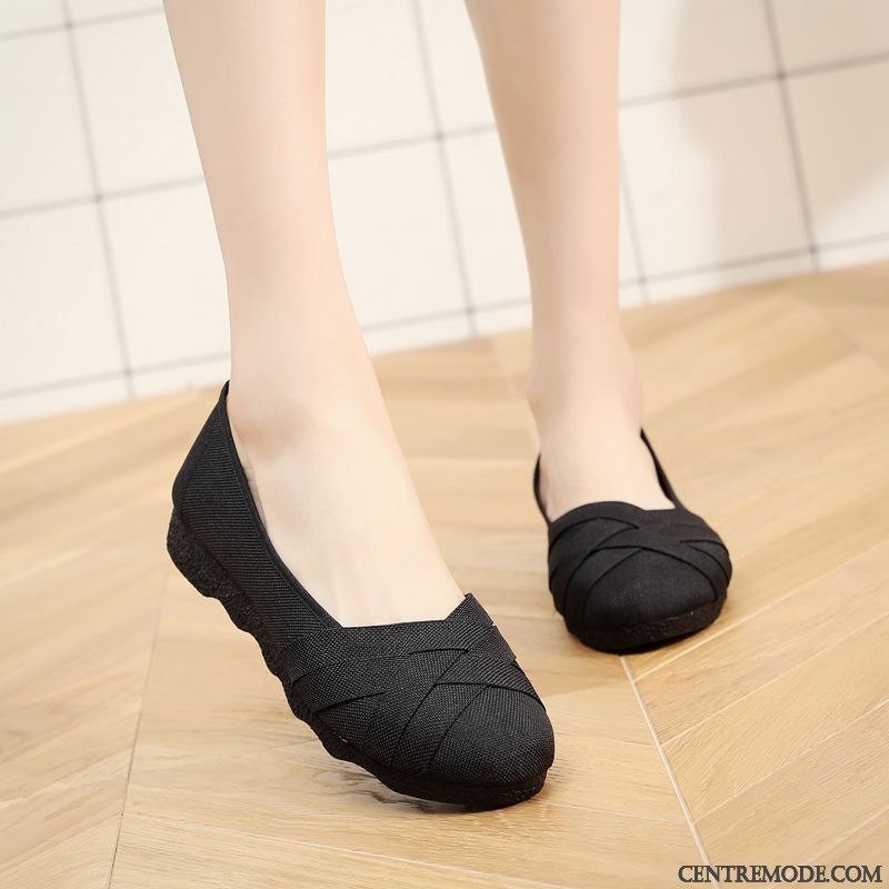 Mocassin Compensé Femme, Mocassin Femme Talon Haut Sandybrown Bleu Ciel