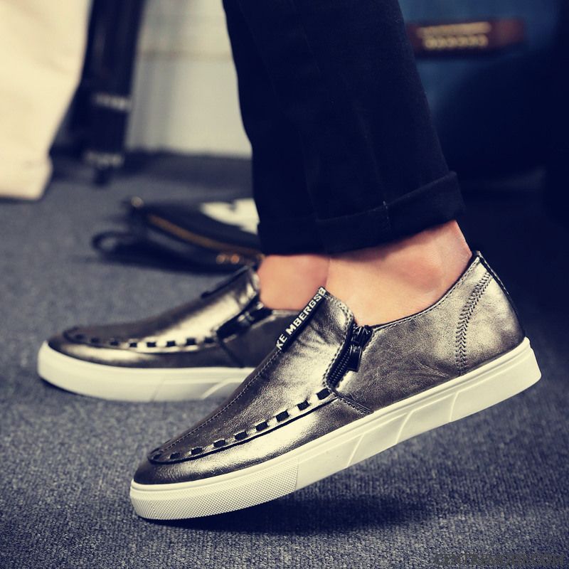 Mocassin Croco Homme Gris Fumé Blanc D'huître, Mocassin Talon Homme Pas Cher Soldes