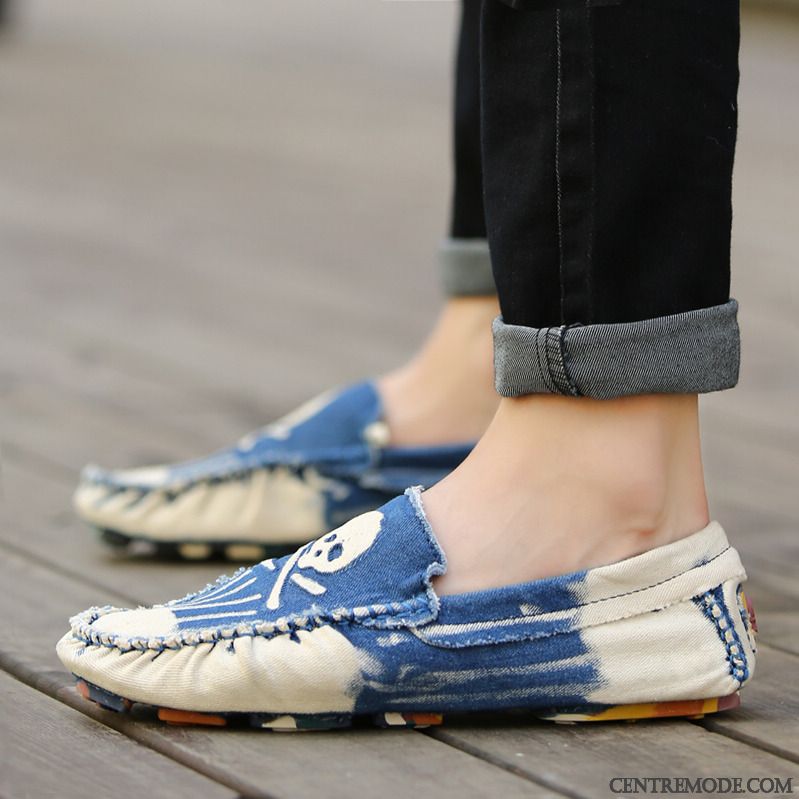 Mocassin Fashion Homme En Ligne, Chaussures Outdoor Homme Bleu Royal Or