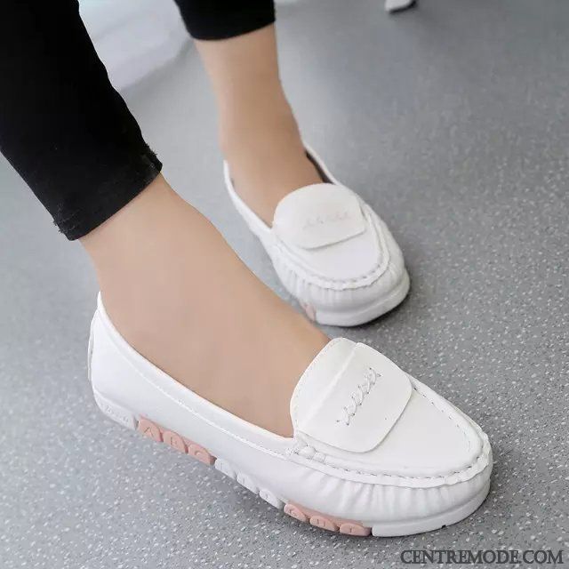 Mocassin Femme Mode Blanc D'huître Tomate, Mocassin Daim Femme Pas Cher