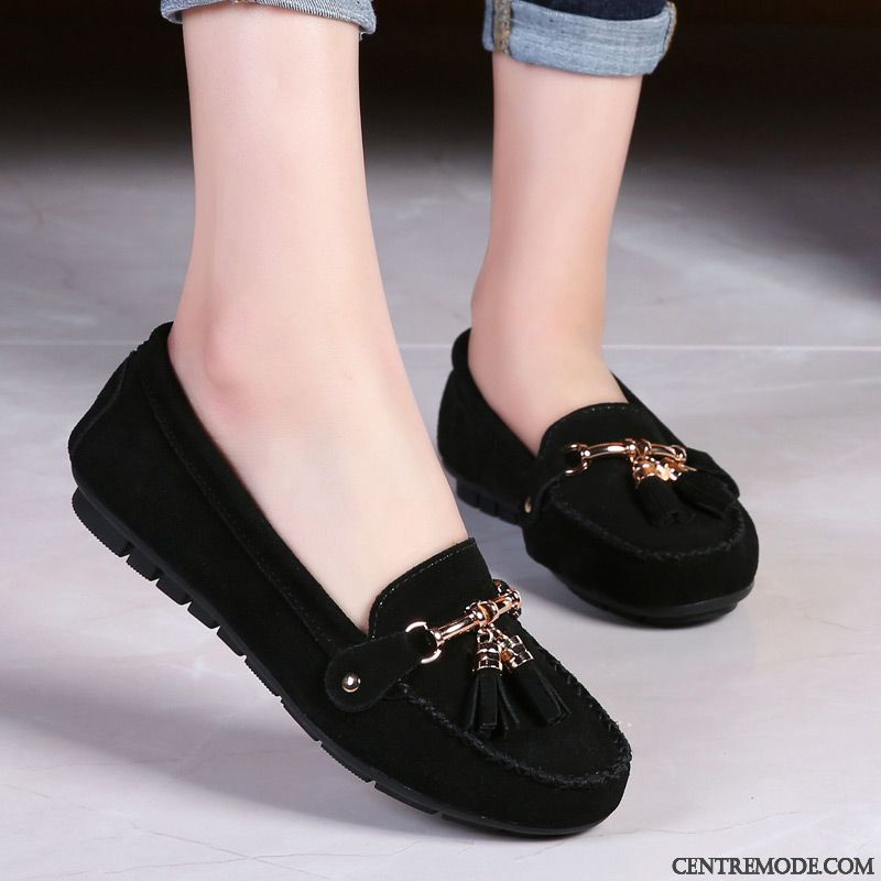 Mocassin Femme Mode, Mocassin Lacet Femme Noir Violet