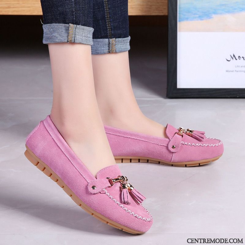Mocassin Femme Mode, Mocassin Lacet Femme Noir Violet