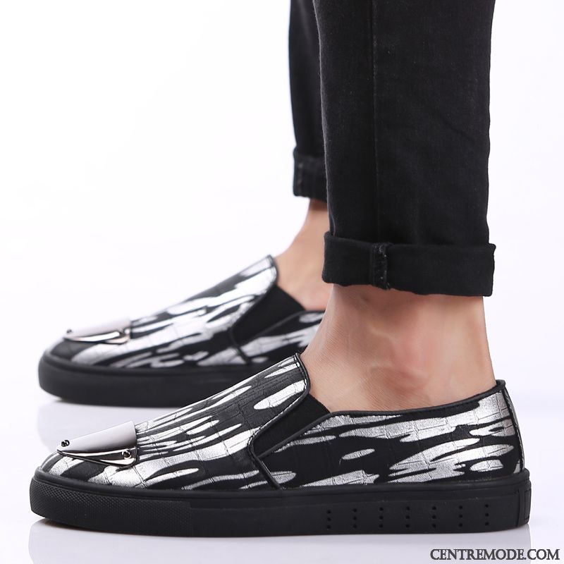 Mocassin Homme A Talon Haut Pas Cher, Les Chaussures Mocassins Vert Jaunâtre Argent