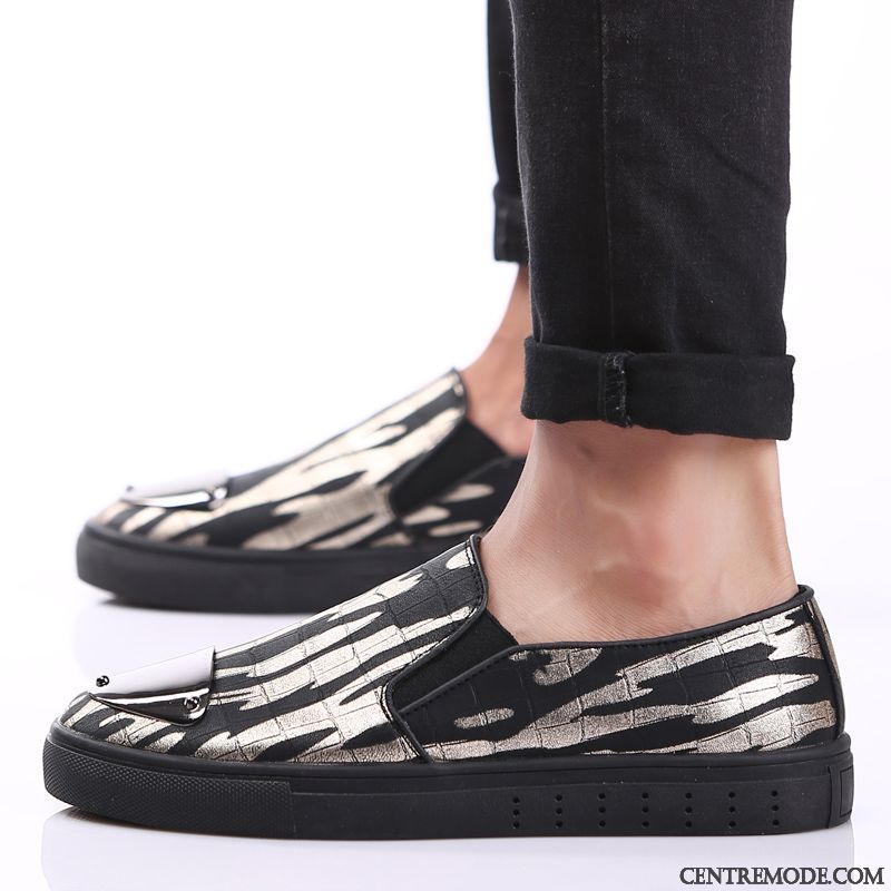 Mocassin Homme A Talon Haut Pas Cher, Les Chaussures Mocassins Vert Jaunâtre Argent