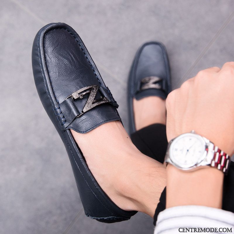 Mocassin Homme A Talon Haut Vert Pâle Sarcelle, Mocassin Mode Homme
