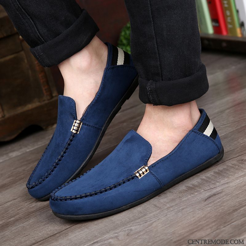 Mocassin Homme Bleu Daim, Chausson Mocassin Homme Kaki Pérou