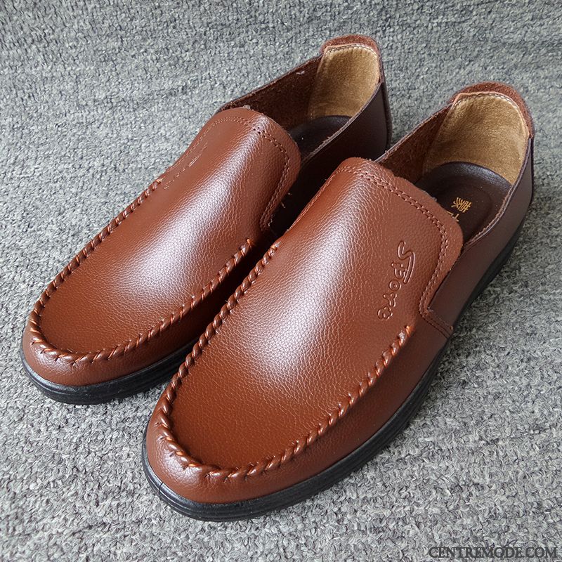 Mocassin Homme Couleur En Vente, Mocassin Homme Bicolore Rose Choquant Chocolat