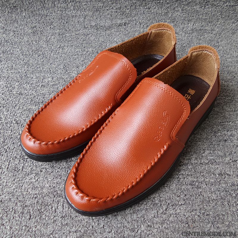 Mocassin Homme Couleur En Vente, Mocassin Homme Bicolore Rose Choquant Chocolat
